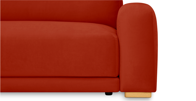 Carle single seat with right armrest and Ottoman - velvet