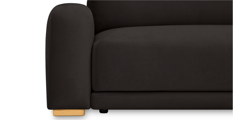 Carle single seat with left armrest and Ottoman - velvet