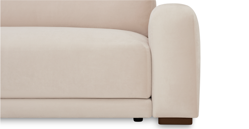 Carle 3-seater with right armrest and Ottoman - velvet