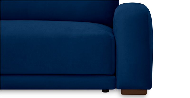 Carle single seat with right armrest and Ottoman - velvet