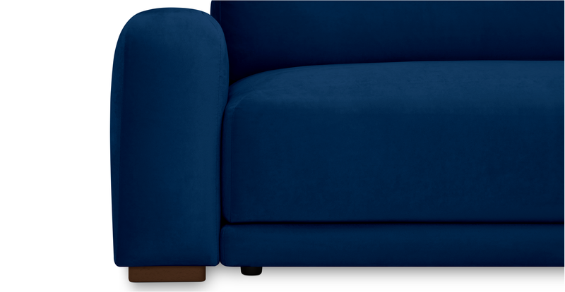 Carle 3-seater with left armrest and Ottoman - velvet