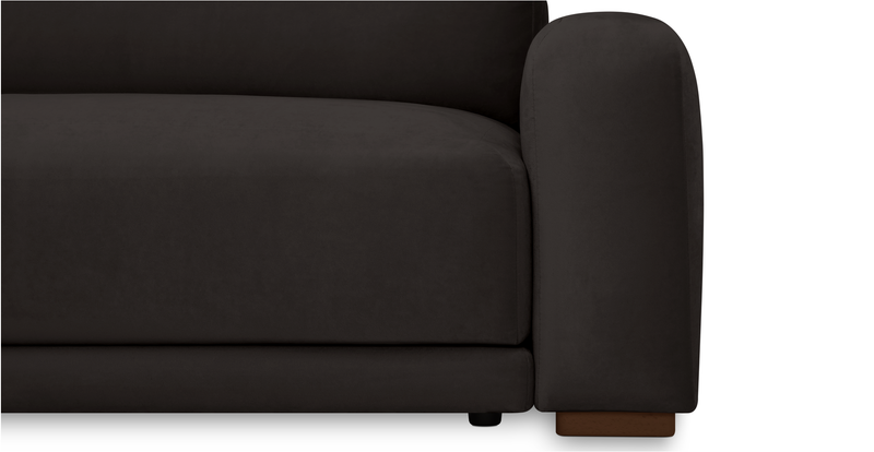 Carle 3-seater with right armrest and Ottoman - velvet