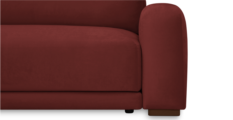 Carle single seat with right armrest and Ottoman - velvet