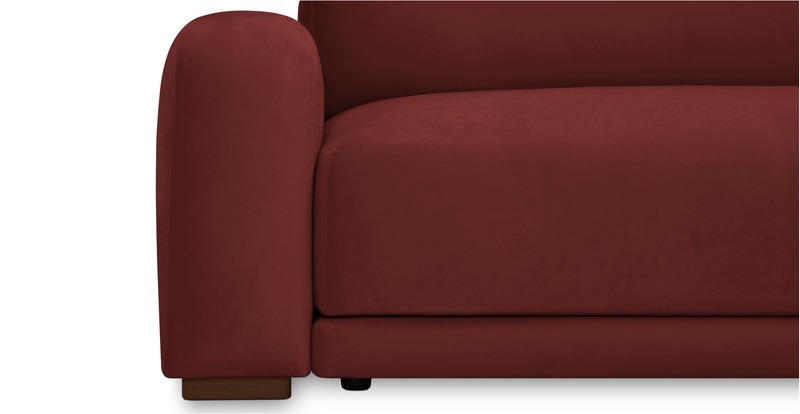 Carle single seat with left armrest and Ottoman - velvet