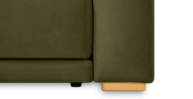 Carle single seat with right armrest and Ottoman - velvet