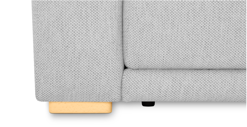 Carle single seat with left armrest - natural fabric