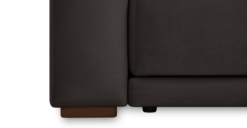 Carle single seat with left armrest and Ottoman - velvet