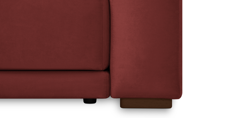 Carle single seat with right armrest and Ottoman - velvet