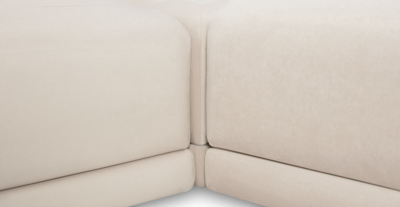 Carle 3-seater with left armrest and Ottoman - velvet