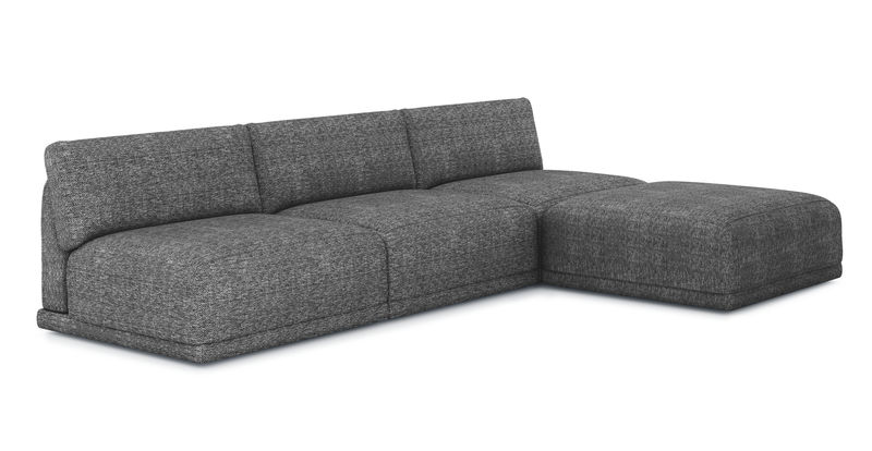 Carle Mega Sofa without arm and Ottoman - natural fabric