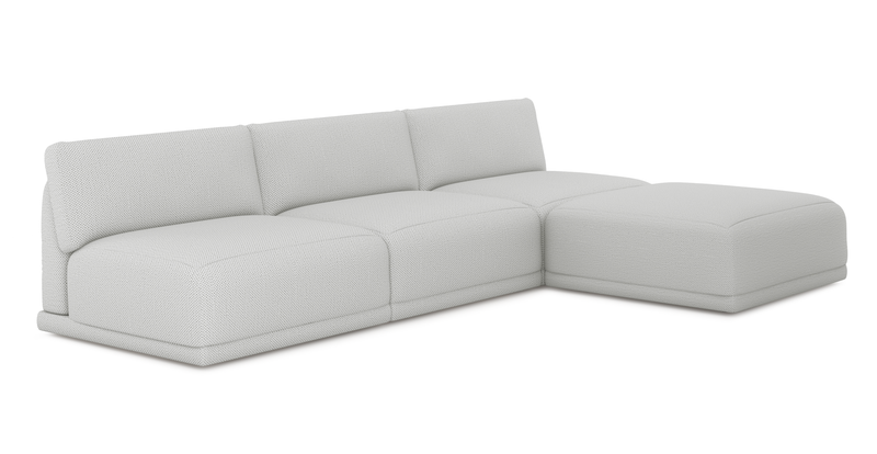 Carle Mega Sofa without arm and Ottoman - natural fabric