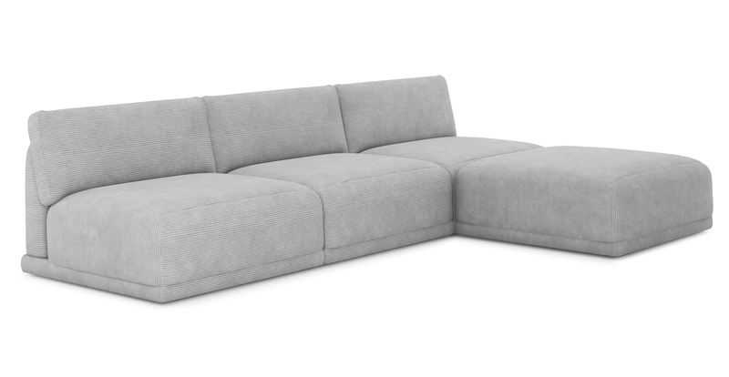 Carle Mega Sofa without arm and Ottoman - Cord velour