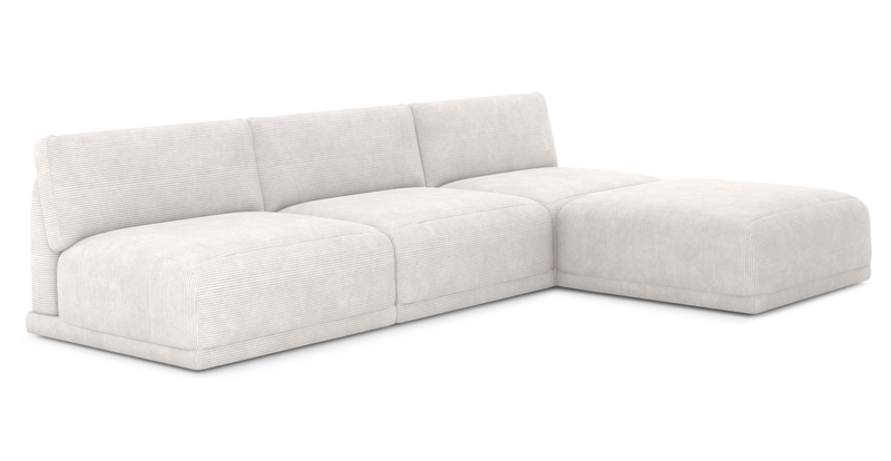 Carle Mega Sofa without arm and Ottoman - Cord velour