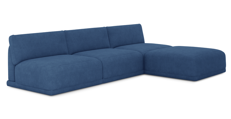 Carle Mega Sofa without arm and Ottoman - Cord velour