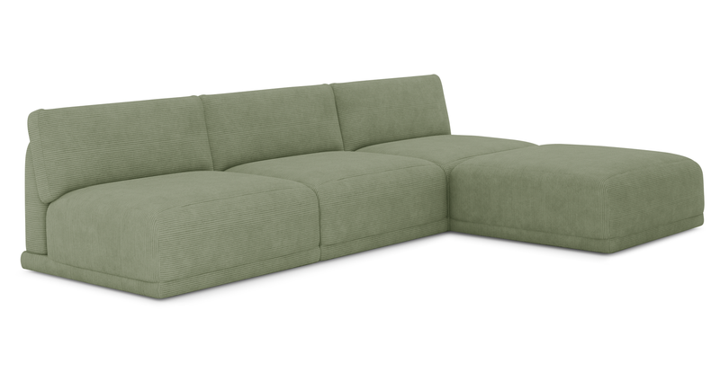 Carle Mega Sofa without arm and Ottoman - Cord velour