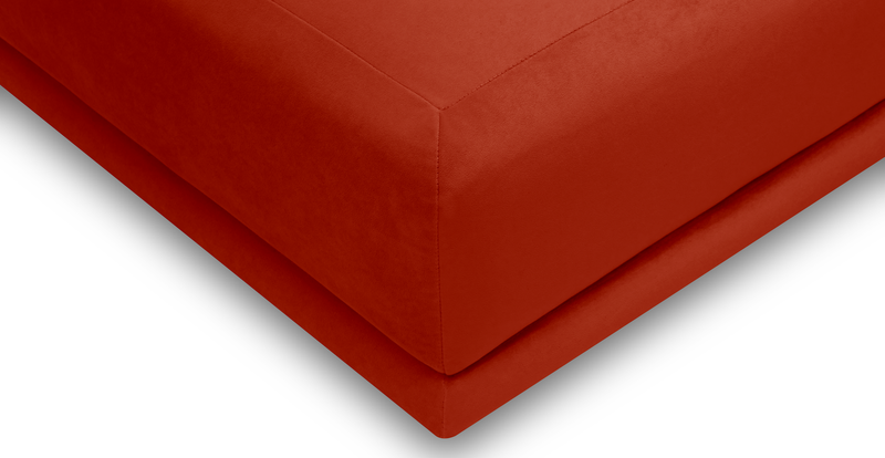 Carle 3-seater without arm and Ottoman - velvet