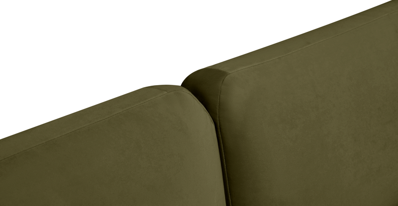 Carle 3-seater with left armrest and Ottoman - velvet