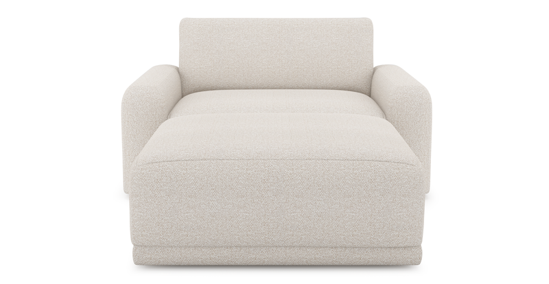 Carle single seat double arm and Ottoman - Bouclé