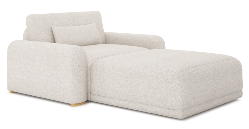 Carle single seat double arm and Ottoman - Bouclé