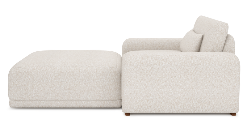 Carle single seat double arm and Ottoman - Bouclé