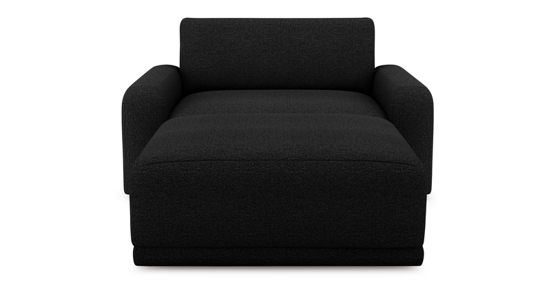 Carle single seat double arm and Ottoman - Bouclé