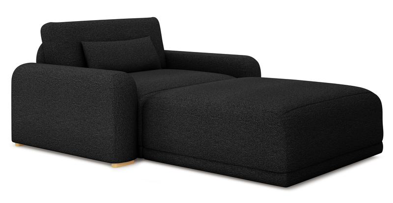 Carle single seat double arm and Ottoman - Bouclé