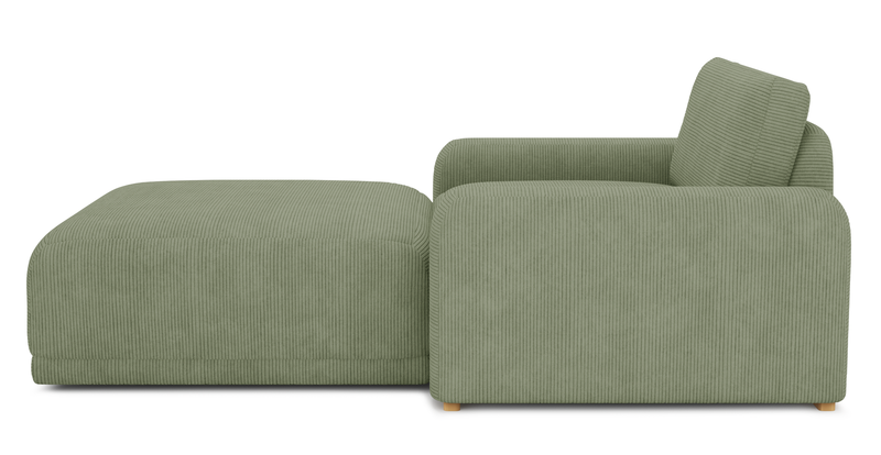 Carle single seat double arm and Ottoman - Cord velour