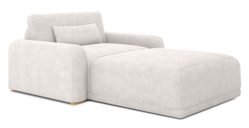 Carle single seat double arm and Ottoman - Cord velour