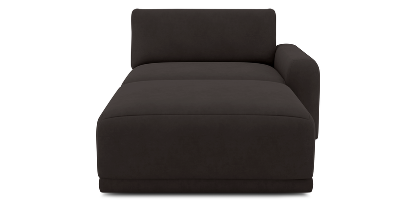 Carle single seat with right armrest and Ottoman - velvet