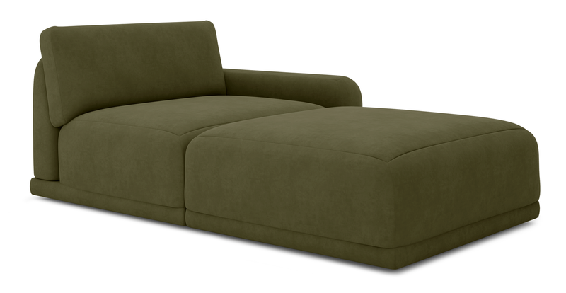 Carle single seat with right armrest and Ottoman - velvet