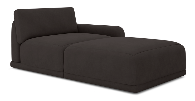 Carle single seat with right armrest and Ottoman - velvet