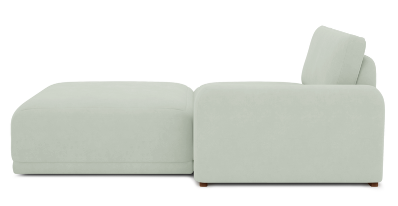 Carle single seat with right armrest and Ottoman - velvet