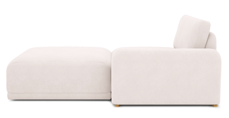 Carle single seat with right armrest and Ottoman - velvet