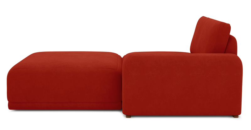 Carle single seat with right armrest and Ottoman - velvet