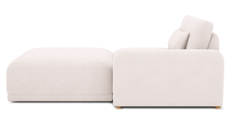 Carle single seat with right armrest and Ottoman - velvet