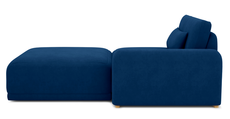 Carle single seat with right armrest and Ottoman - velvet