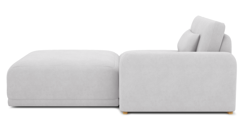 Carle single seat with right armrest and Ottoman - velvet