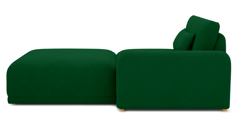 Carle single seat with right armrest and Ottoman - velvet