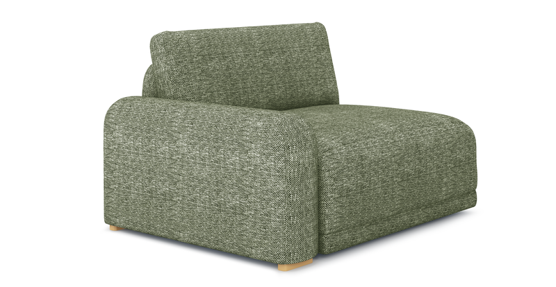 Carle single seat with left armrest - natural fabric