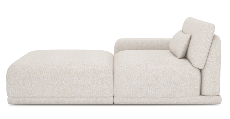 Carle single seat with left armrest and Ottoman - Bouclé