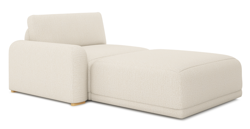 Carle single seat with left armrest and Ottoman - natural fabric