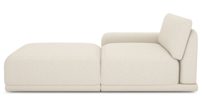 Carle single seat with left armrest and Ottoman - natural fabric