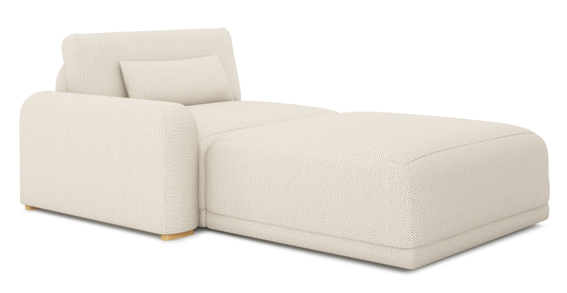 Carle single seat with left armrest and Ottoman - natural fabric