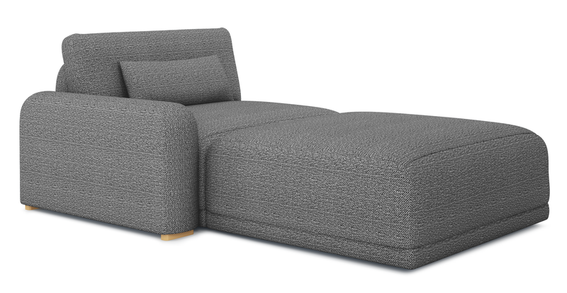 Carle single seat with left armrest and Ottoman - natural fabric