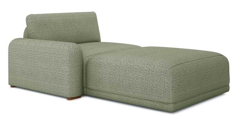 Carle single seat with left armrest and Ottoman - natural fabric