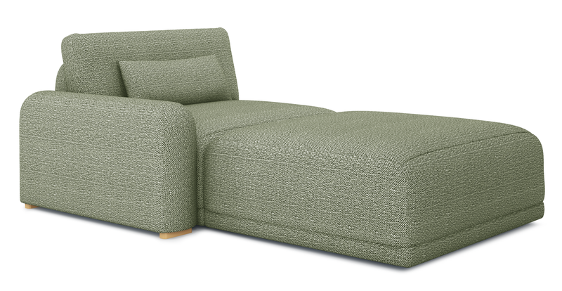 Carle single seat with left armrest and Ottoman - natural fabric