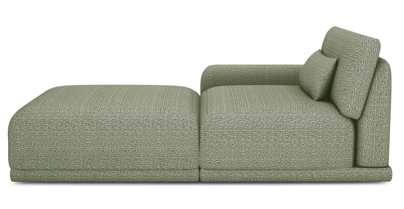 Carle single seat with left armrest and Ottoman - natural fabric