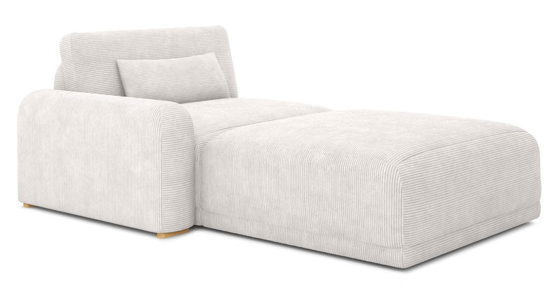 Carle single seat with left armrest and Ottoman - Cord velour