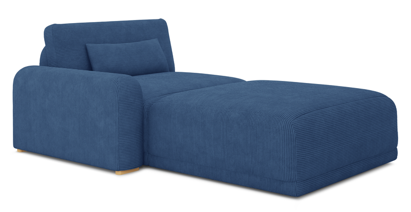 Carle single seat with left armrest and Ottoman - Cord velour