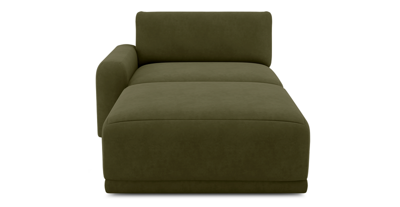 Carle single seat with left armrest and Ottoman - velvet